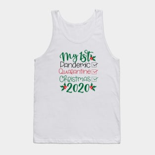 Merry Quaratine Christmas 2020 T-Shirt, Funny Toilet Tissues Xmas Retro Gift Top Tank Top